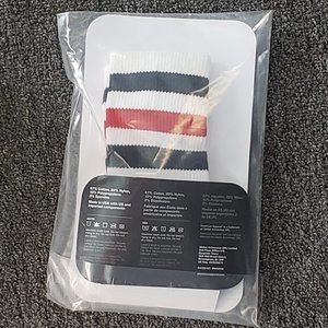 3 Pairs Calf Socks Red Blue Stripes